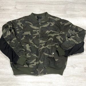 RICHIE LE | Men's Camouflage Bomber Flight Jacket SZ XL